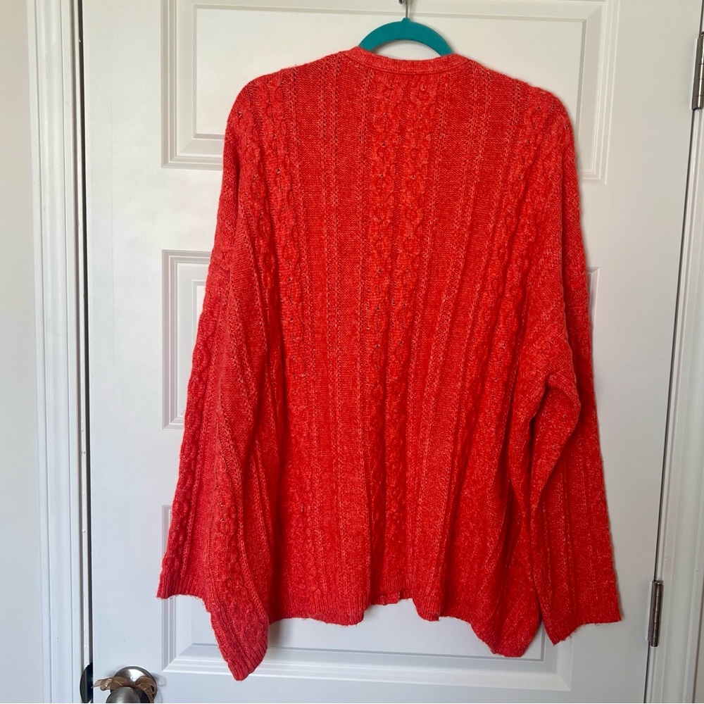 NATURAL LIFE Deep Orange Cable-Knit Button Cardigan - Picture 5 of 6